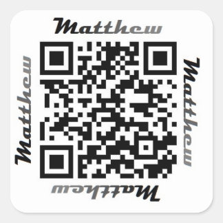 Matt (Matthew) QR Code Pegatina de NOMBRE Personal