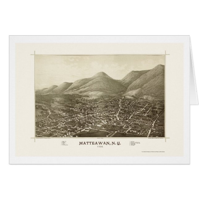 Matteawan, mapa panorámico de NY - 1886 (Anverso (Horizontal))