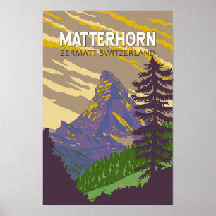 Matterhorn Suiza Viajes Arte Vintage