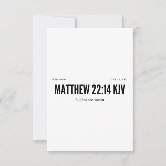 Matthew 22:14 Bible Scripture Tarjeta de Saludo Pl (Anverso)
