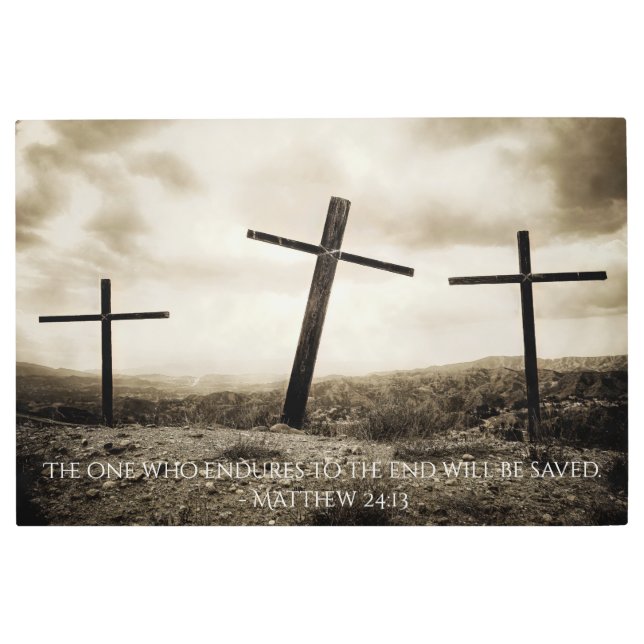 MATTHEW 24:13 Arte Metalizado (Anverso)