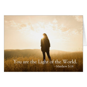 Matthew 5 14 usted es la luz de la tarjeta del