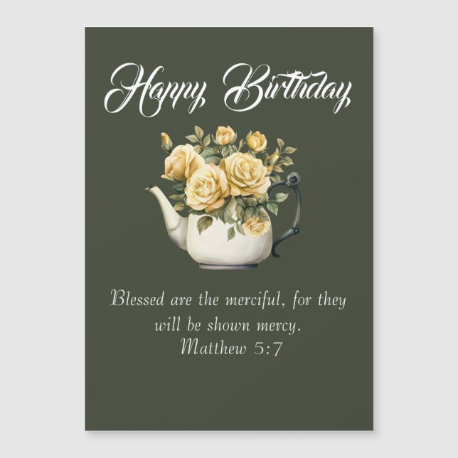 Matthew 5:7 Christian Birthday Wishes (Anverso)