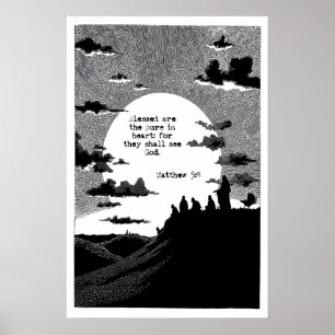 Matthew 5 8 Bienaventuranzas Arte Impreso Benditos