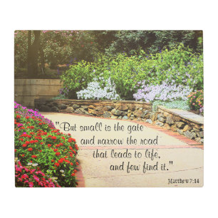 Matthew 7:14 Ruta de impresión Metalizado