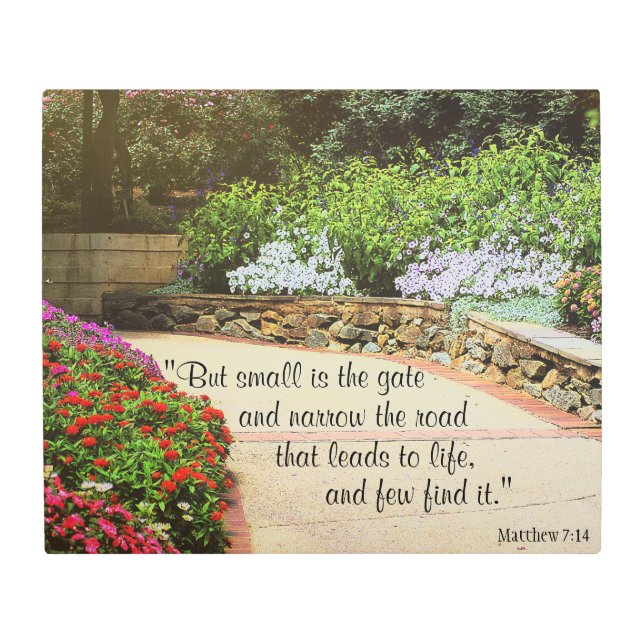 Matthew 7:14 Ruta de impresión Metalizado (Anverso)