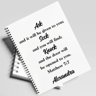 Matthew 7:7 Biblia Verse Diario de plegarias de no