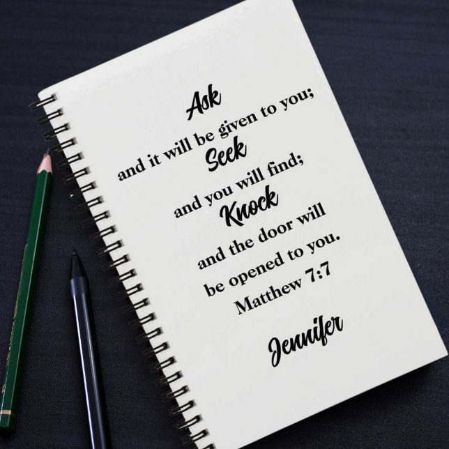 Matthew 7:7 Biblia Verse libro de esbozo de nombre (Subido por el creador)