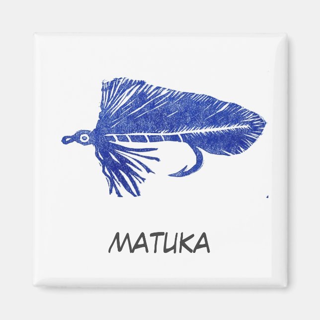 "Matuka azul" imán de arte de la pesca aérea (Frente)