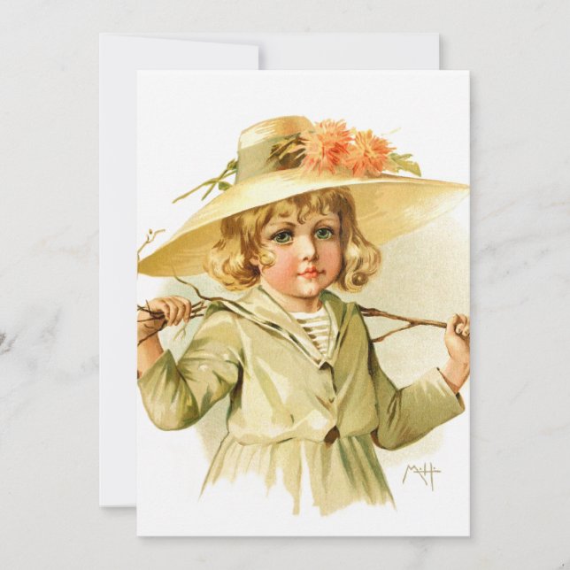 Maud Humphrey: Chica de invierno con sucursal (Anverso)