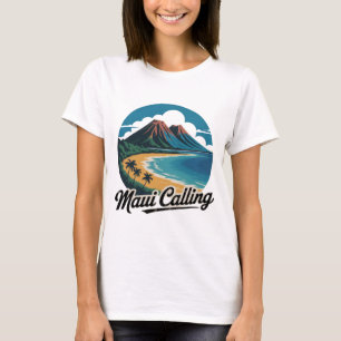 Maui Calling - Camiseta Retro Hawaiian Sunset Beac