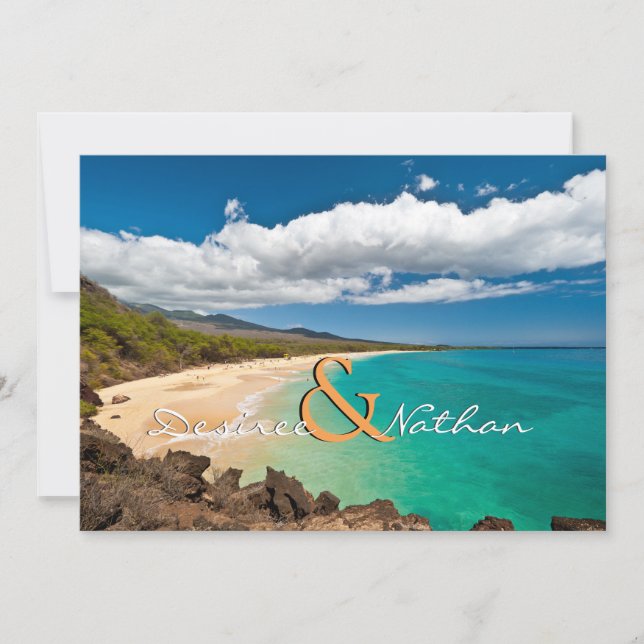 Maui, Hawaii - Invitación a la boda de destino (Anverso)