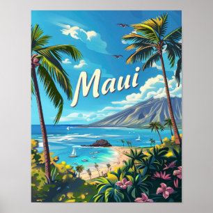 Maui Hawaii Poster de impresión de afiches de viaj