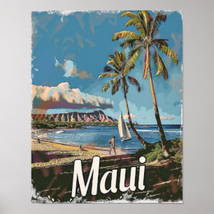 Maui Hawaii Poster de impresión de afiches de viaj