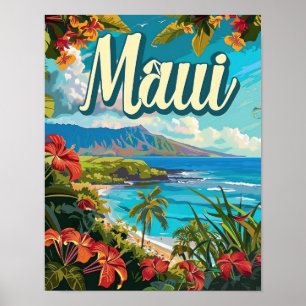 Maui Hawaii Poster de impresión de afiches de viaj