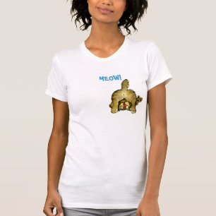 ¿Maullidos él que va? Camiseta del gato del dibu