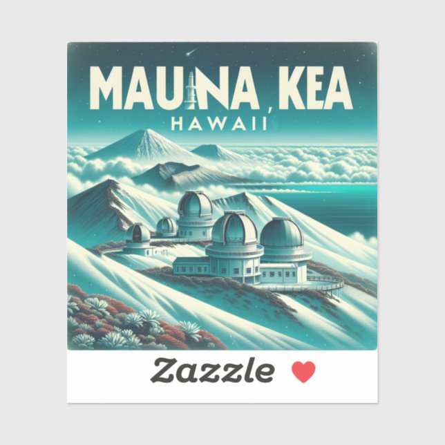 Mauna Kea Hawaii Pegatina de vinilo de 3 pulgadas (Hoja)