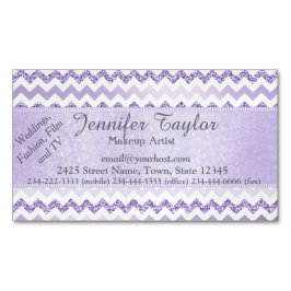 Mauve Chevron Zigzag Purpurinas Tarjetas magnética