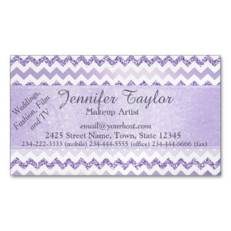 Mauve Chevron Zigzag Purpurinas Tarjetas magnética