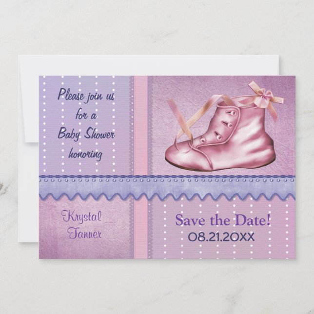 Mauve Dreams Invitación de ducha para bebé (Anverso)