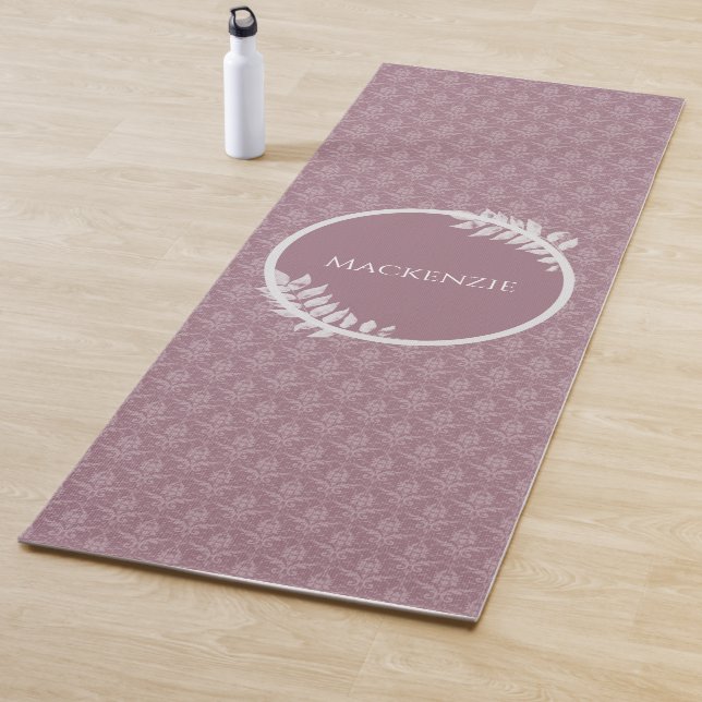 Mauve Elegant Damask Mat de Yoga Personalizado (In situ)