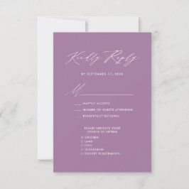 Mauve Elegant Script Boda de Moda Minimalista RSVP