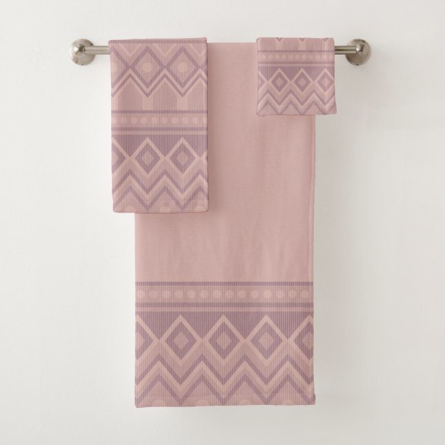 Mauve Geo Towel (In situ)