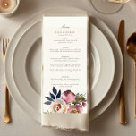 Mauve Indigo Watercolor Rosa Menú Boda<br><div class="desc">Mauve Indigo Watercolor Rosa Menú Boda</div>