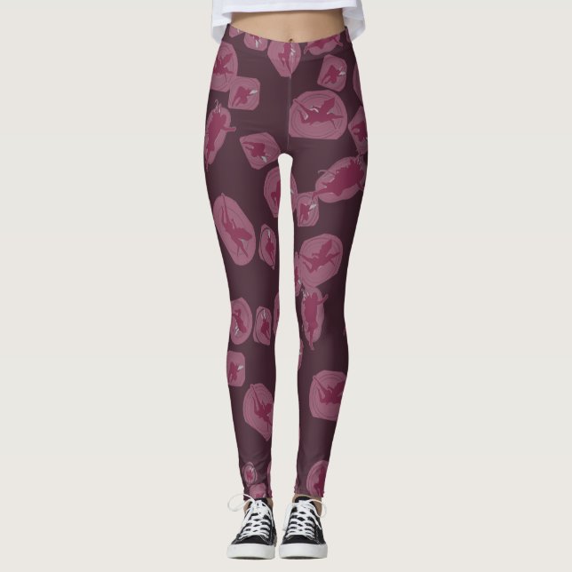 Mauve legging Mauve leggings with fairy pattern (Anverso)