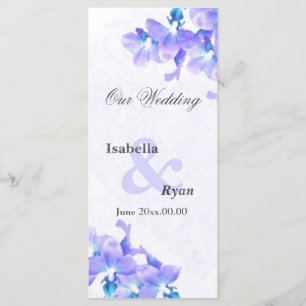 Mauve Orchids Wedding Program Tarjeta para rack