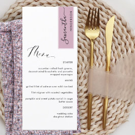 Mauve personalizado con nombre de invitado Menú el
