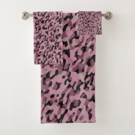 Mauve pink and Charcoal Camo abstract