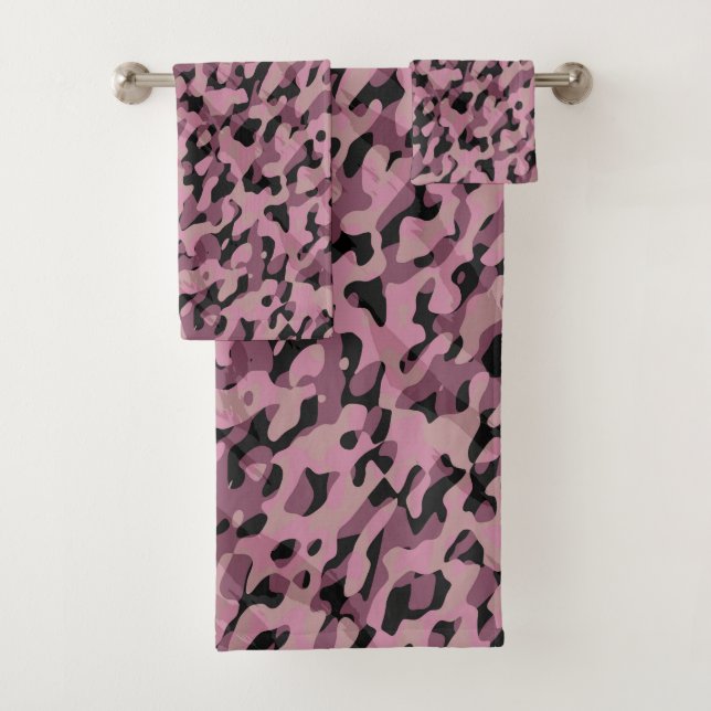 Mauve pink and Charcoal Camo abstract (In situ)