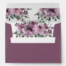 Mauve Plum Purple Floral 5x7 Boda de tarjetas A7