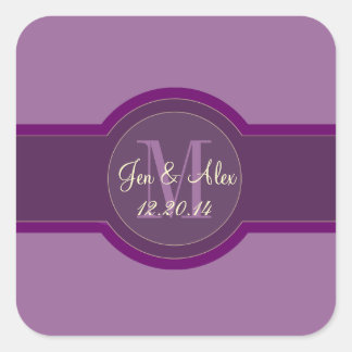 Mauve Purple Wedding Favor de los Pegatinas