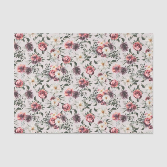 Mauve Rosas Purple Peonies Papel de tejidos modern (Anverso)