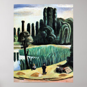 Max Beckmann - Seascape con álamos, arte fino