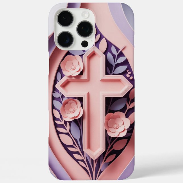 Max Diseño Ai para iPhone 16 Pro Funda Christian Cross (Reverso )