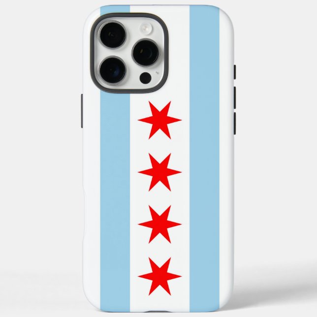 Max Funda Apple iPhone 16 Pro Max, bandera de Chicago (Reverso)