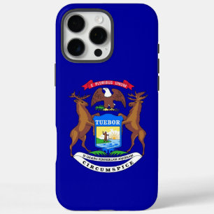Max Funda Apple iPhone 16 Pro Max, bandera Michigan