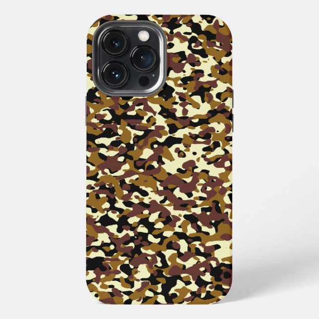 Max Funda marrón micro camuflaje para iPhone 13 Pro Ma (Reverso )