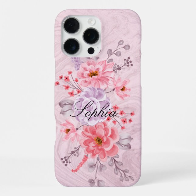 Max Funda para iPhone 16 Pro con flores silvestres per (Reverso )