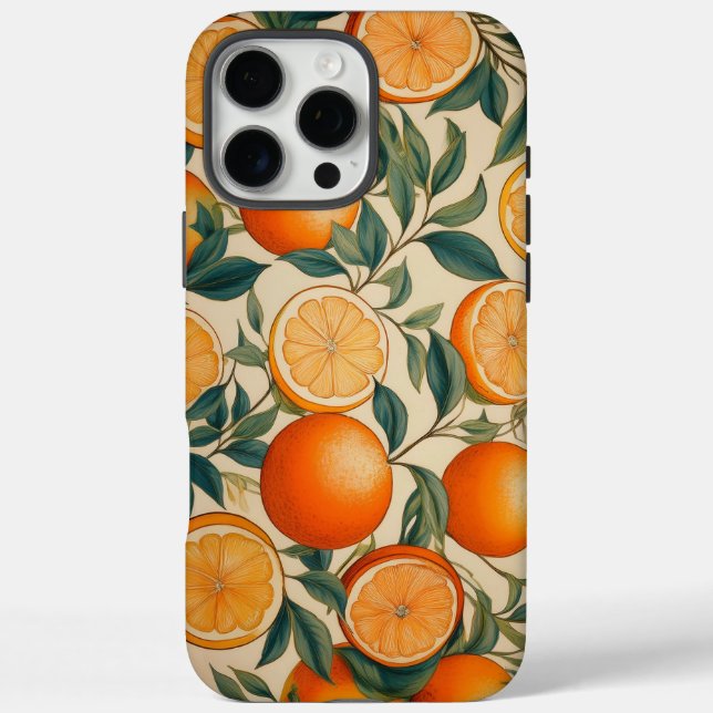 Max Funda Retro Naranja Fruit Pattern iPhone 16 Pro Ma (Reverso)