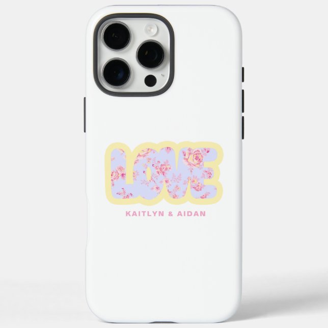 Max Personalizado pareja iPhone 16 Pro Funda con LOVE  (Reverso)