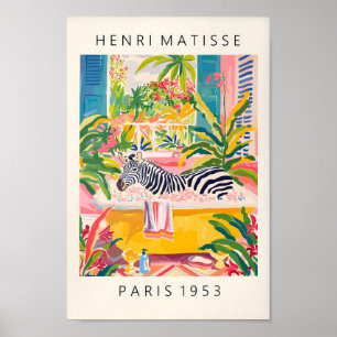 Máximo arte mural, cebra en bañera Funny Poster