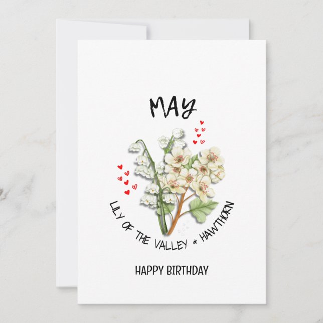 MAY Birth Month Flower Birthday Card (Anverso)