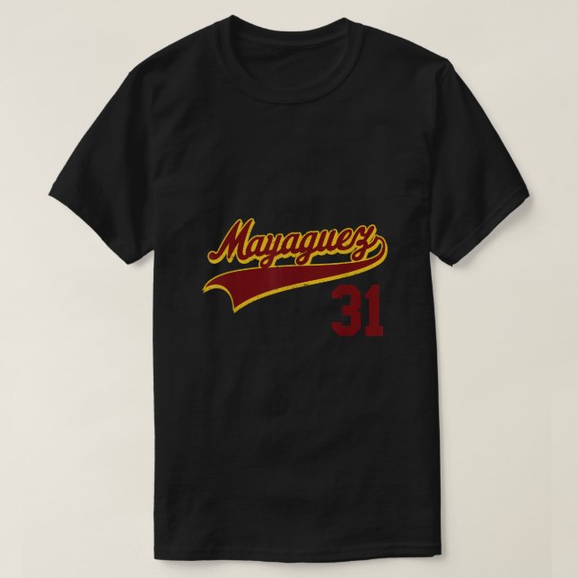 Mayaguez Baseball Camiseta Beisbol Puerto Rico Tee (Diseño del anverso)