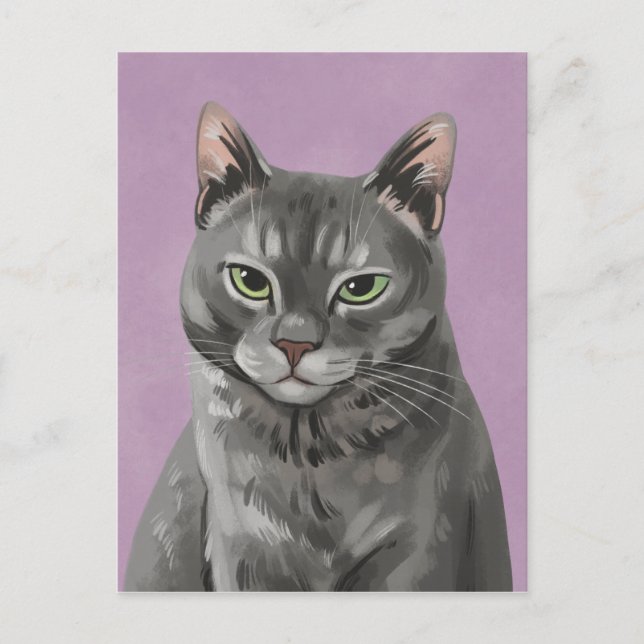 Maybelle, la postal del gato grisáceo (Anverso)