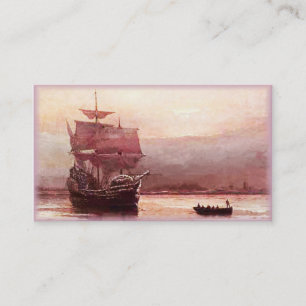 Mayflower en las tarjetas de negocios del puerto d
