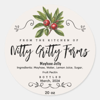 Mayhaw Jam Jelly preserva la etiqueta de lata Pers